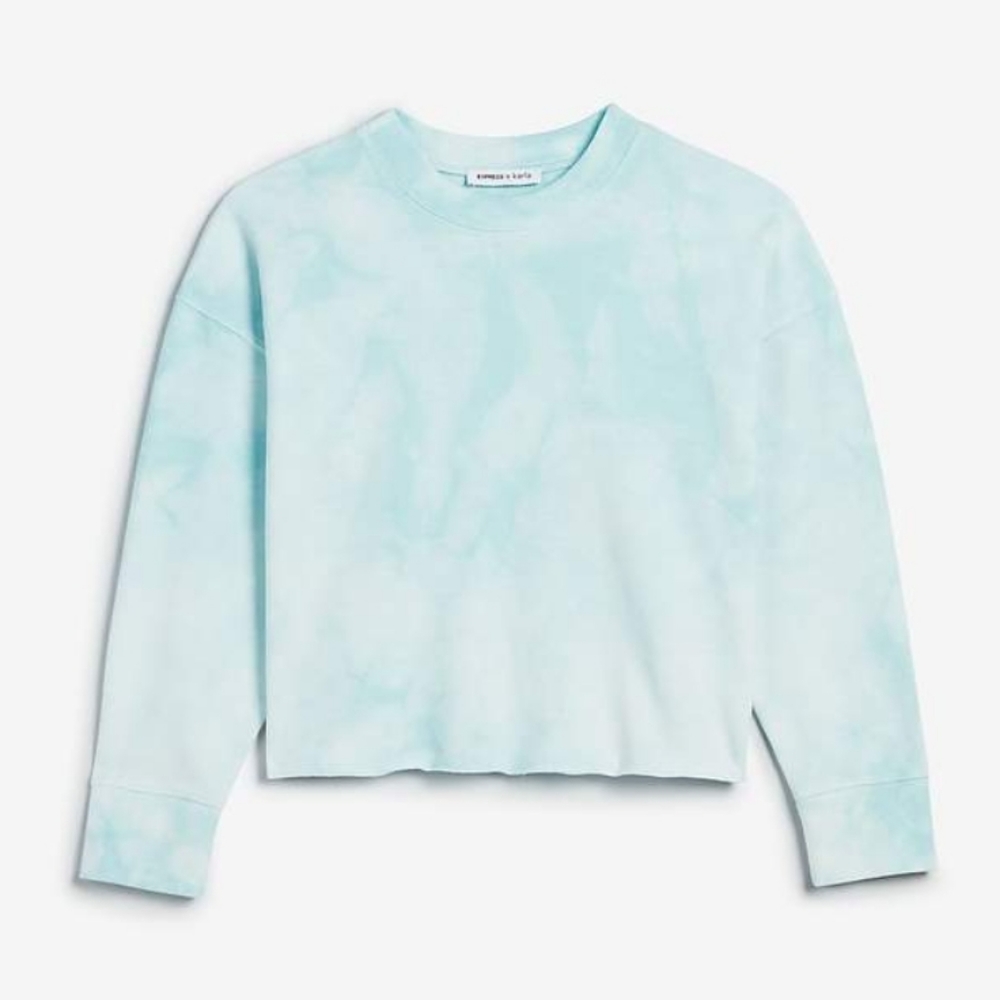 Express x Karla Tie Dye Cropped Crewneck Sweatshirt